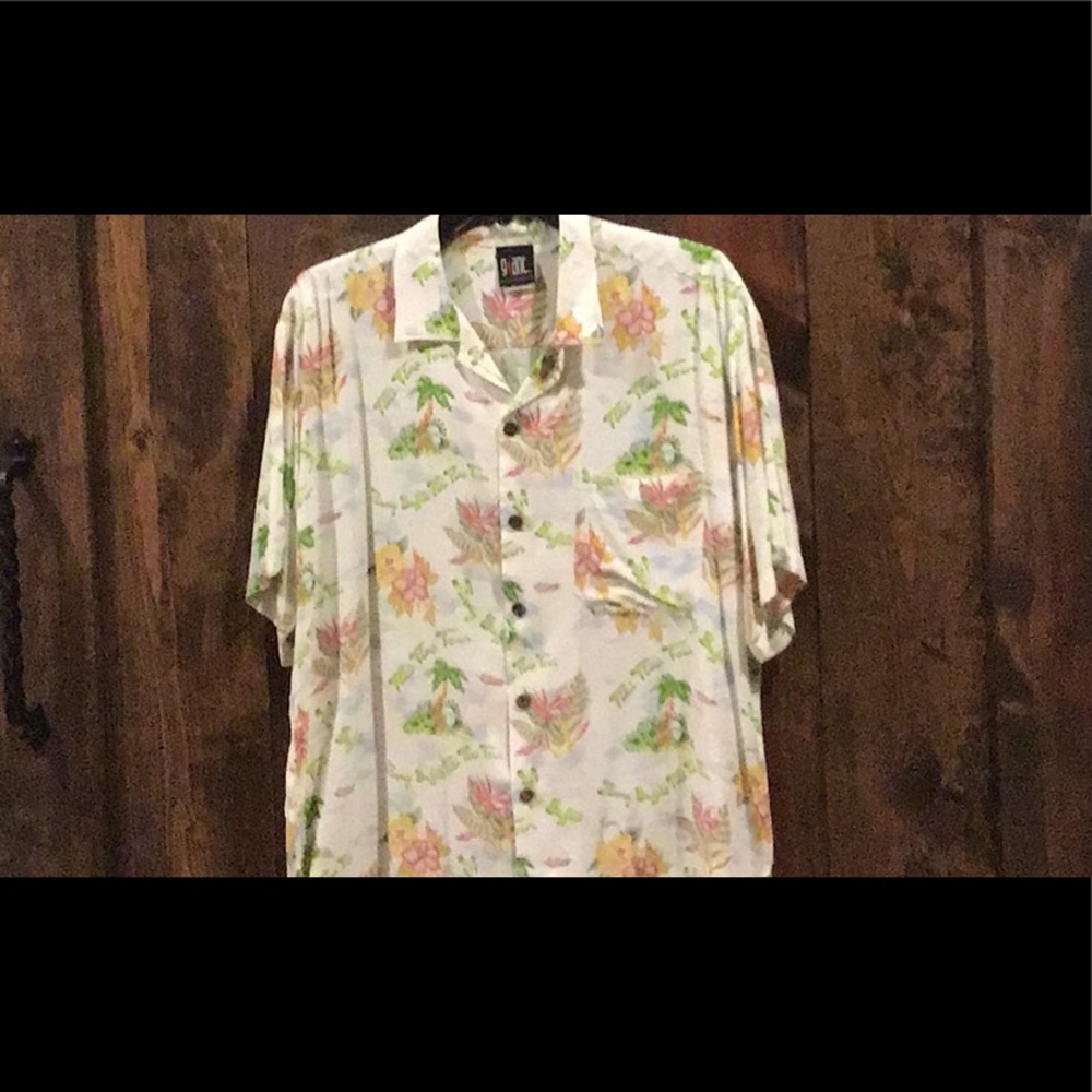 SOLD!!Men’s Jimmy Buffett tiki tour time, authentic a button up shirt